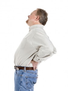 Old man with aching back